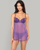 LA SENZA PARISIAN LACE BUSTIER BODYSUIT WITH TRINKET ACCENT PURPLE / S