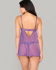LA SENZA PARISIAN LACE BUSTIER BODYSUIT WITH TRINKET ACCENT PURPLE / S