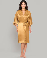 GOLDEN SATIN ROBE WITH PARISIAN LACE INSET – LA SENZA GOLD / S/M