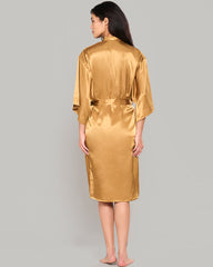 GOLDEN SATIN ROBE WITH PARISIAN LACE INSET – LA SENZA GOLD / S/M