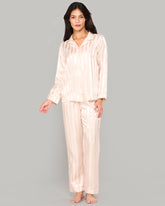 LA SENZA STRIPED SATIN PJ SET IN JACQUARD FINISH IVORY / S