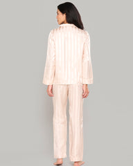 LA SENZA STRIPED SATIN PJ SET IN JACQUARD FINISH IVORY / S