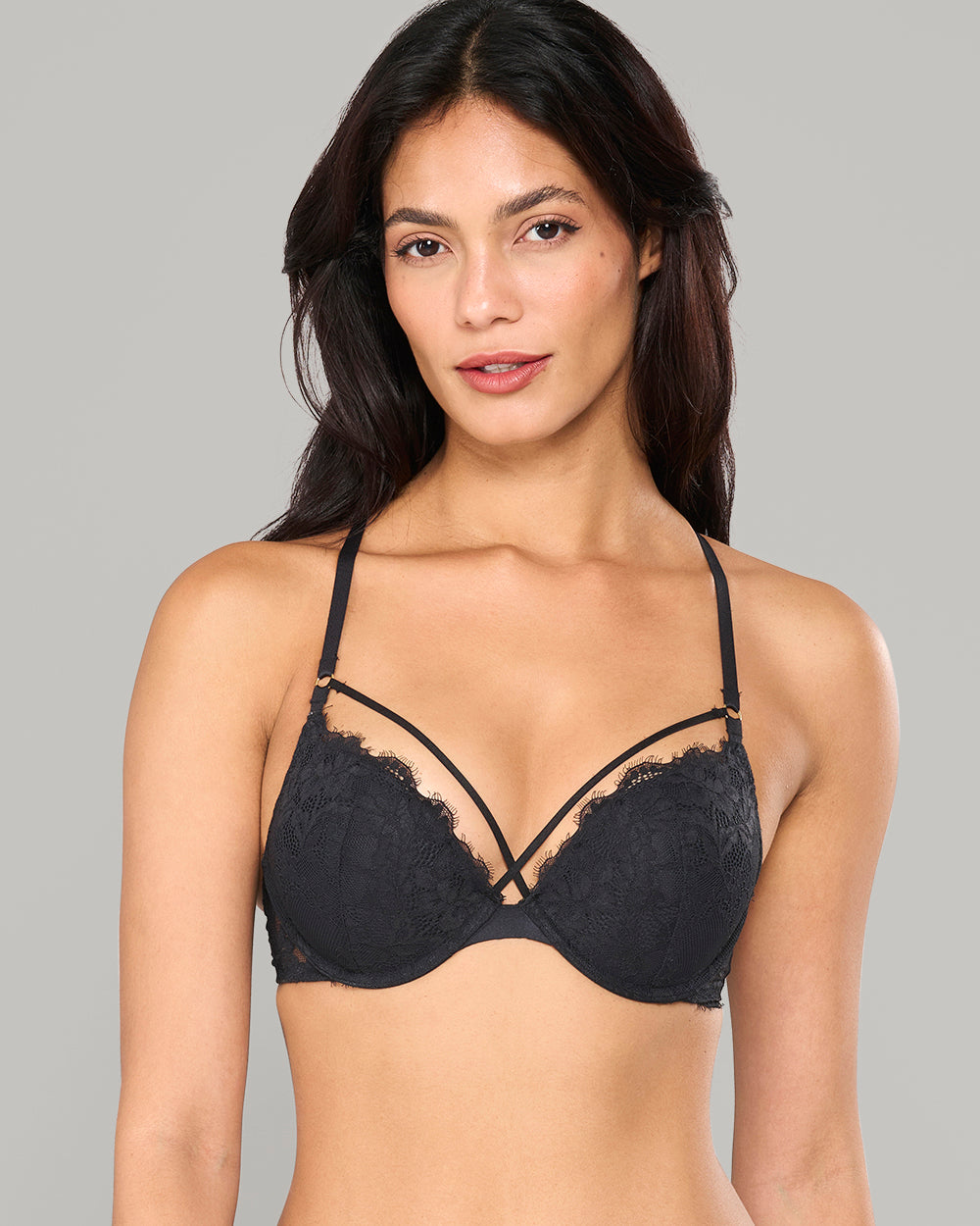 LA SENZA MONTREAL CUPS BONDAGE FT BRA BLACK / 34B