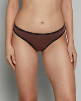 ESSENTIALS THONG COTTON SKINNY LOGO DUSTY CEDAR W/ SMOULDER BLACK / S