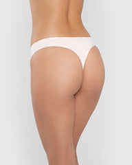 La Senza Thong Panty With Logo Trim Ivory / M