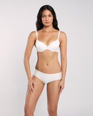 La Senza Lightly Lined Full Coverage Bra With Lace Ivory / 34B