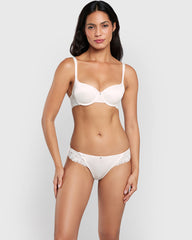 La Senza Lightly Lined Balconette Bra With Lace Ivory / 34B