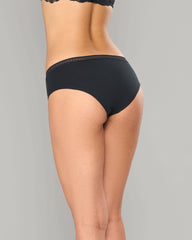 LA SENZA ESSENTIALS HIPSTER WITH ELEMENTAL TRIM BLACK / S