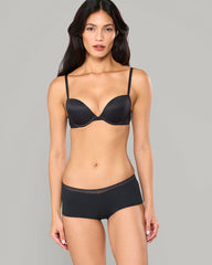 ESSENTIALS BOYSHORT WITH ELEMENTAL TRIM – LA SENZA BLACK / S