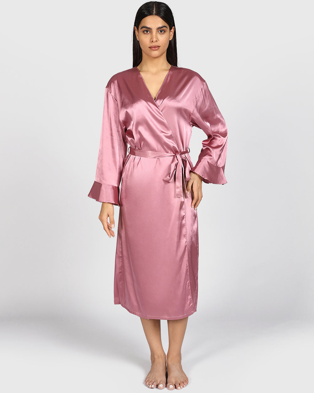 La Senza Sexy Sleep Satin Robe SHEER MAUVE / S/M