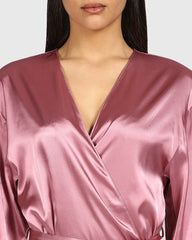 La Senza Sexy Sleep Satin Robe SHEER MAUVE / S/M