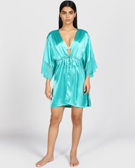 La Senza Sexy Sleep Satin Robe BEACH TEAL / S/M
