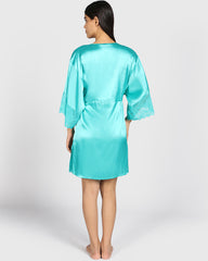 La Senza Sexy Sleep Satin Robe BEACH TEAL / S/M