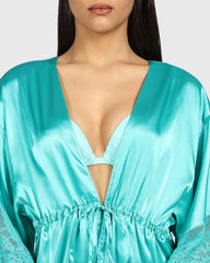 La Senza Sexy Sleep Satin Robe BEACH TEAL / S/M