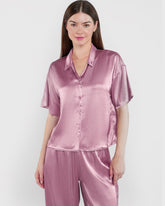 La Senza Unlined Satin Button Down Sleep Top Pink / M