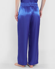 La Senza Sleep Unlined Satin Drawstring Pant Blue / M