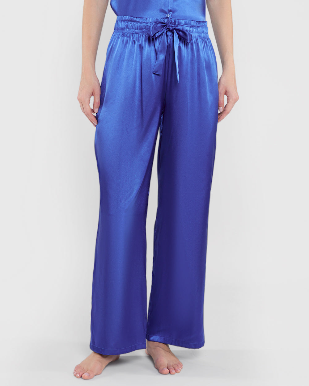 La Senza Sleep Unlined Satin Drawstring Pant Blue / M