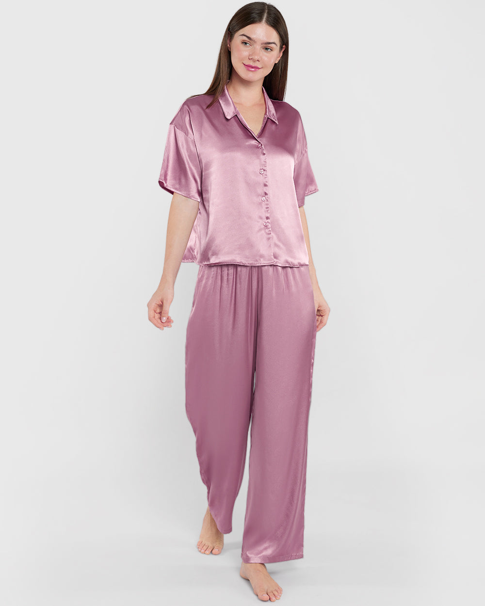 La Senza Sleep Unlined Satin Drawstring Pant Pink / M La Senza Sleep Unlined Satin Drawstring Pant Pink / M