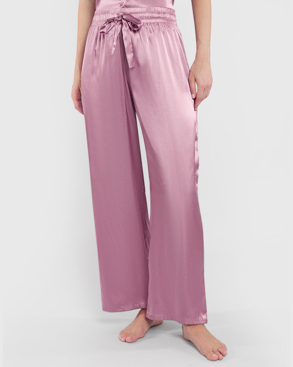 La Senza Sleep Unlined Satin Drawstring Pant Pink / M
