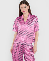 La Senza Sleep Unlined Printed Satin Button Down Top Multicolor / M