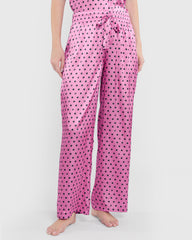 La Senza Sleep Unlined Printed Satin Drawstring Pant Multicolor / M