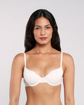 La Senza Lightly Lined Demi Logo Bra Ivory / 34B