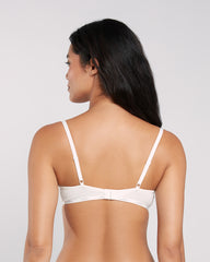 La Senza Lightly Lined Demi Logo Bra Ivory / 34B
