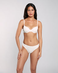 La Senza Lightly Lined Demi Logo Bra Ivory / 34B