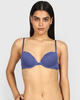La Senza Remix Pushup Cotton Plunge Bra DUSK BLUE / 34B