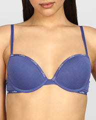 La Senza Remix Pushup Cotton Plunge Bra DUSK BLUE / 34B