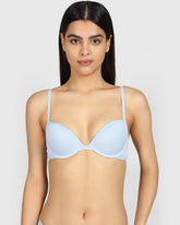 La Senza Remix Pushup Cotton Plunge Bra SUBDUED BLUE / 34B