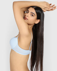 La Senza Remix Pushup Cotton Plunge Bra SUBDUED BLUE / 34B
