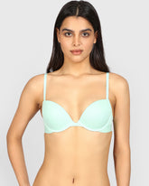 La Senza Remix Pushup Cotton Plunge Bra MIST GREEN / 34B