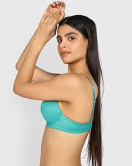 La Senza Hello Sugar Double Pushup Plunge Bra AQUATIC AWE / 34B