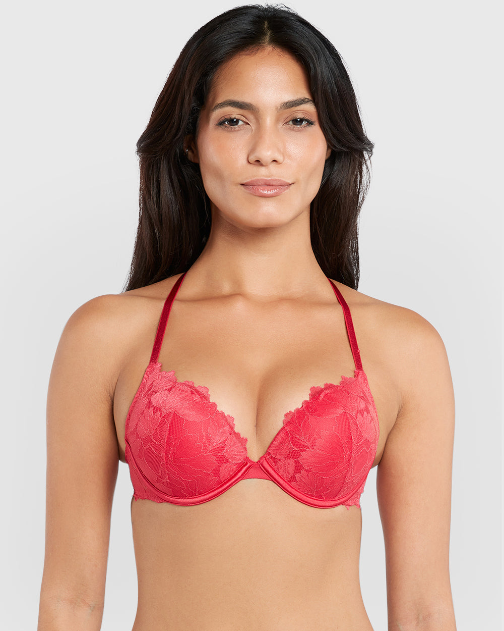La Senza Hello Sugar Double Pushup Plunge Bra Pink / 34B