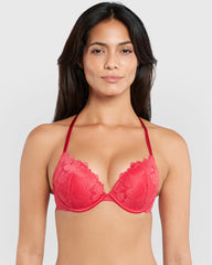 La Senza Hello Sugar Double Pushup Plunge Bra Pink / 34B