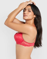La Senza Hello Sugar Double Pushup Plunge Bra Pink / 34B