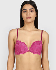 La Senza Beyond Sexy Plunge Gel Padding Bra ELECTRIC ROUGE / 34B