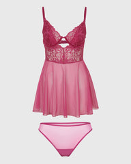 La Senza Sexy Sleep Cupped Babydoll Mesh Lingerie