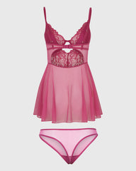 La Senza Sexy Sleep Cupped Babydoll Mesh Lingerie