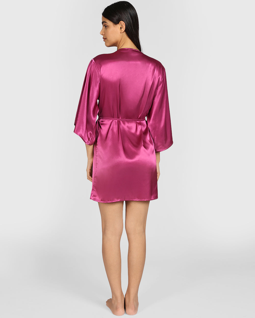 La Senza Sexy Sleep Satin Robe Lingerie ELECTRIC ROUGE / S/M La Senza Sexy Sleep Satin Robe Lingerie ELECTRIC ROUGE / S/M