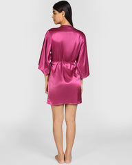 La Senza Sexy Sleep Satin Robe Lingerie ELECTRIC ROUGE / S/M