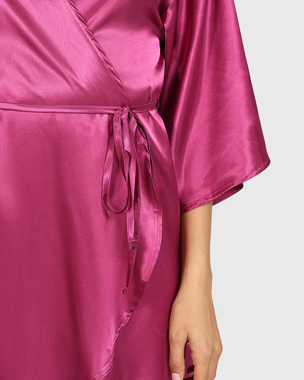 La Senza Sexy Sleep Satin Robe Lingerie ELECTRIC ROUGE / S/M La Senza Sexy Sleep Satin Robe Lingerie ELECTRIC ROUGE / S/M