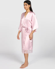 La Senza Sexy Sleep Satin Robe Lingerie ICED LILAC / S/M