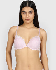 La Senza Hello Sugar Lace Plunge Double Pushup Bra ICED LILAC / 34B