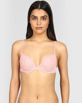 La Senza Obsession Light Pushup Plunge Lace Bra ROYAL PINK / 34B