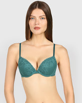 La Senza Light Pushup Plunge Bra Dark Green / 34B