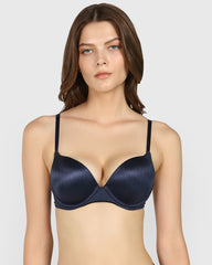 La Senza Double Pushup Plunge Bra Dark Blue / 34B