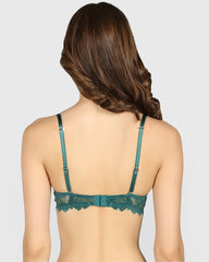 La Senza Double Pushup Plunge Bra Dark Green / 34B