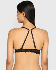 La Senza Beyond Sexy Plunge Gel Padding Micro Bra TUXEDO BLACK / 34B